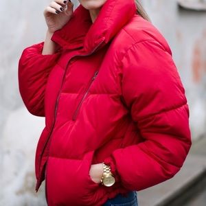 Puffer red jacket
